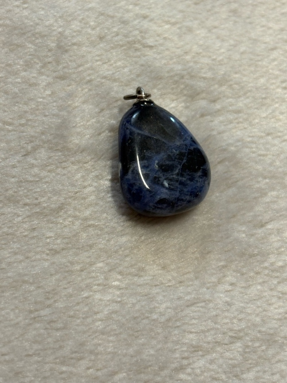 Sodalite Teardrop Pendant Necklace - Deep Blue Stone